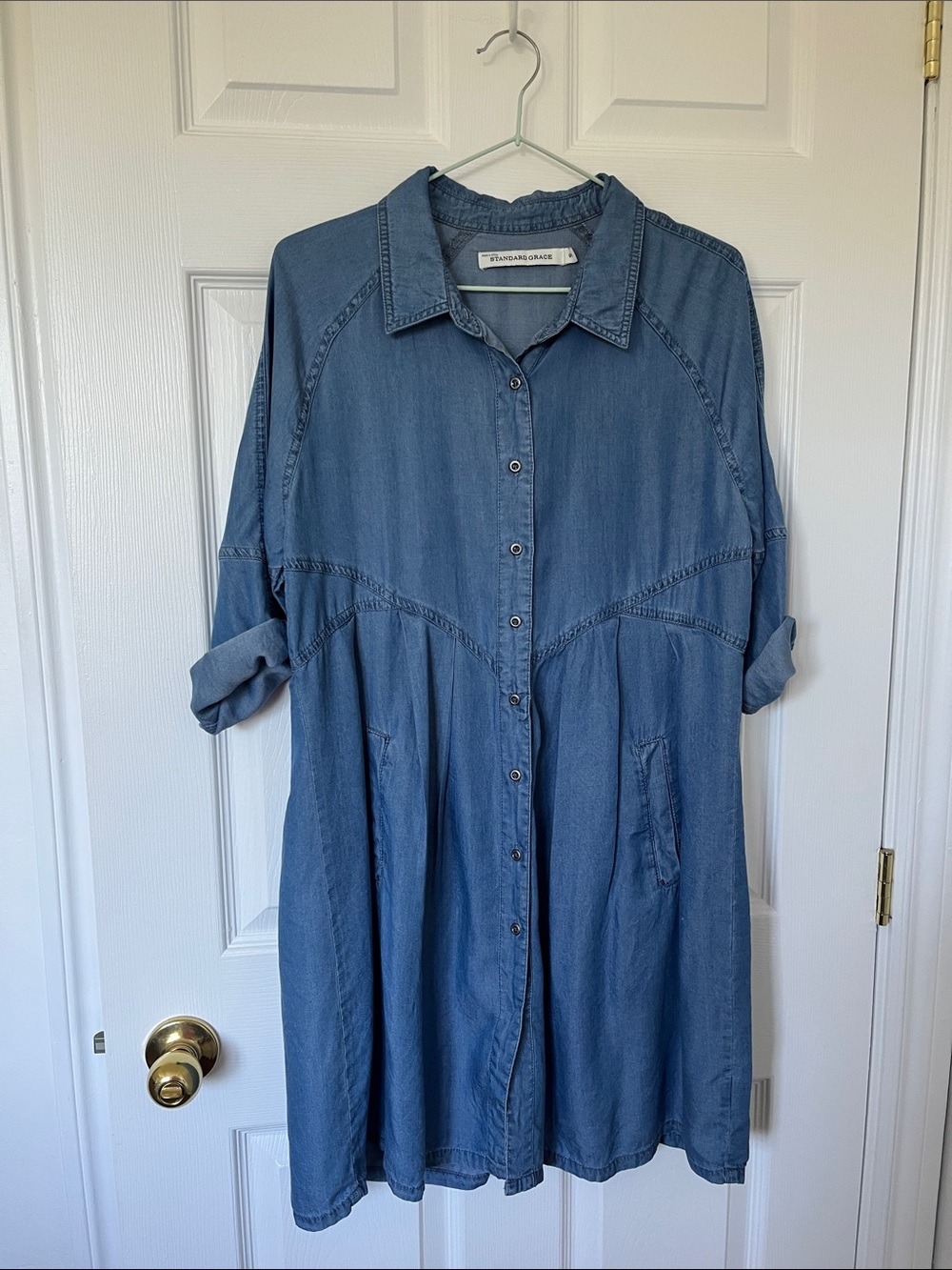 Tencel Shirt Dress in Blue